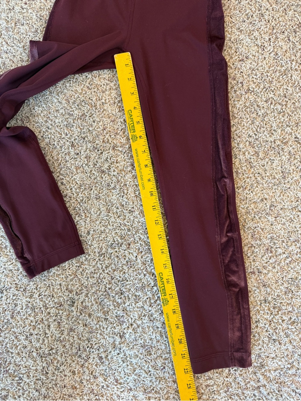 Lululemon Align Super High Rise Crop Velvet Women’s 2 Burgundy Garnet Leggings - Picture 8 of 11